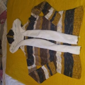 Very cute sweater jacket size medium Almost Famous Brand very good shape brown b